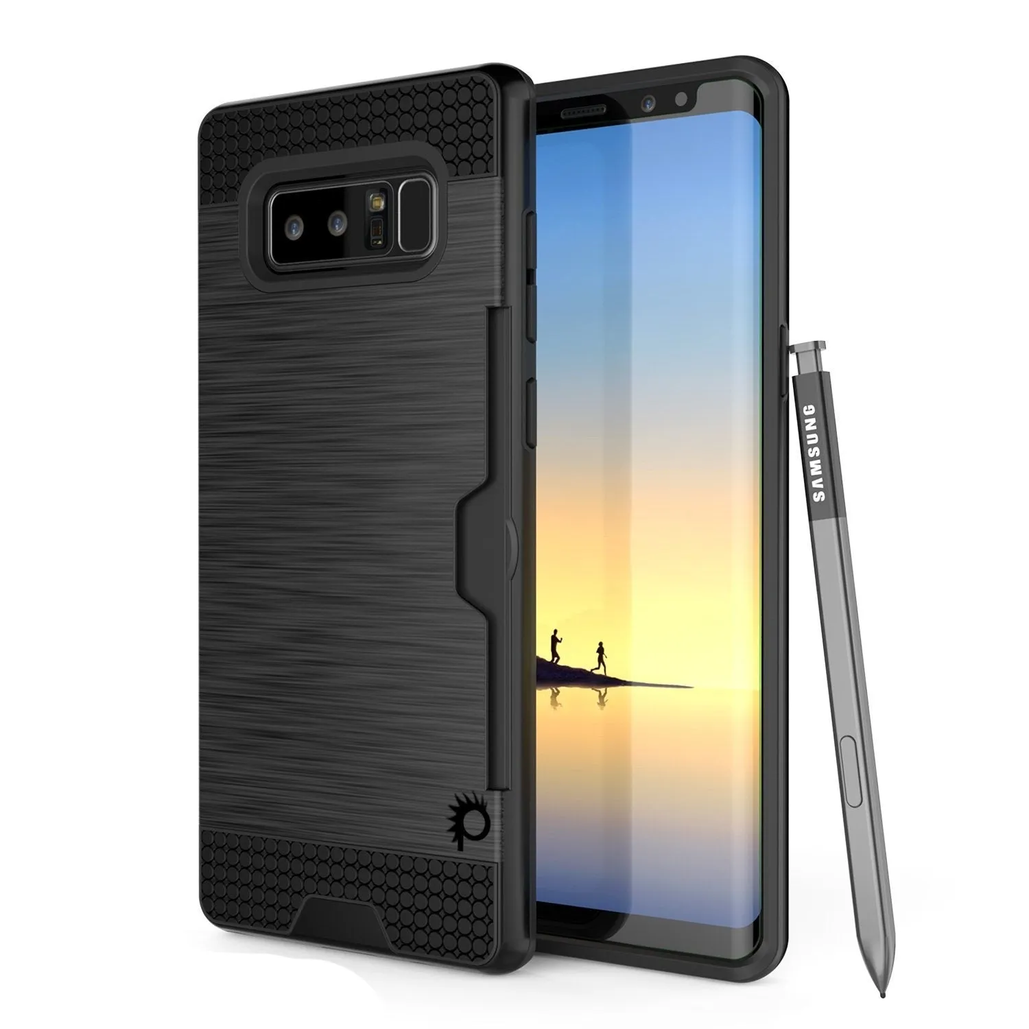 Galaxy Note 8 Dual-Layer Ultra Screen Protector Case W/ Card Slot [Black]