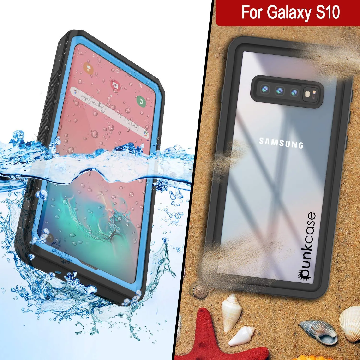 Galaxy S10 Water/Shock/Snow/dirt proof Slim Case [Light Blue]