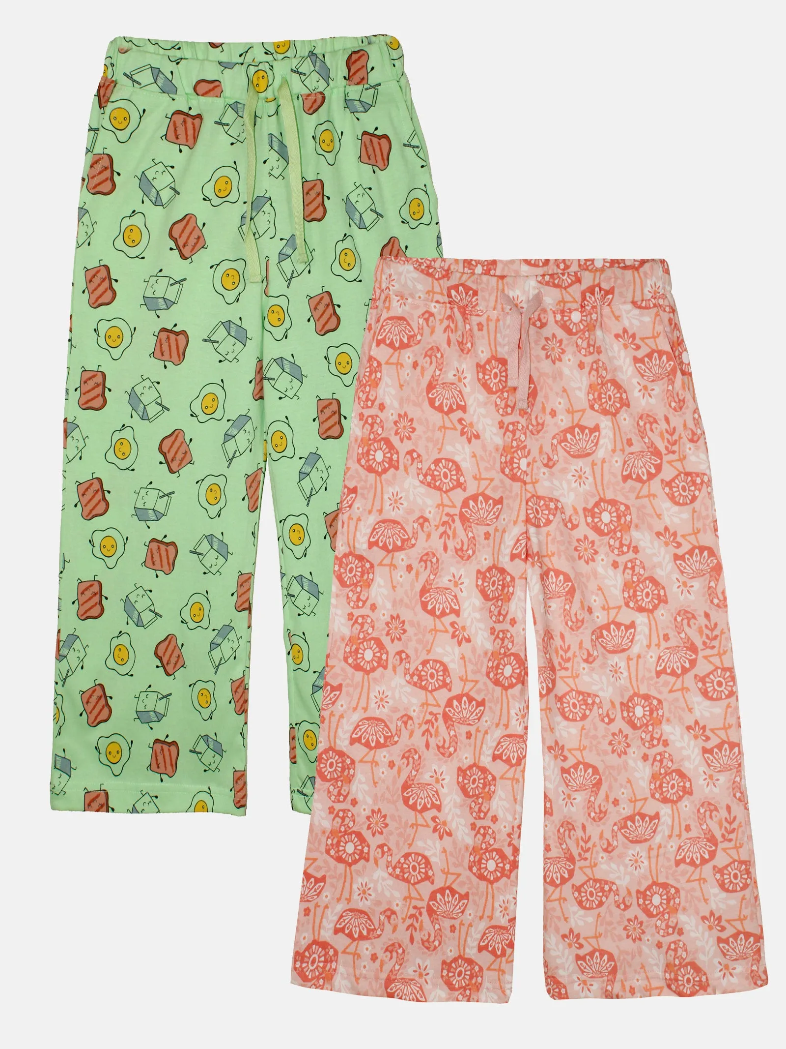 Girls Printed Pyjama Pack of 2