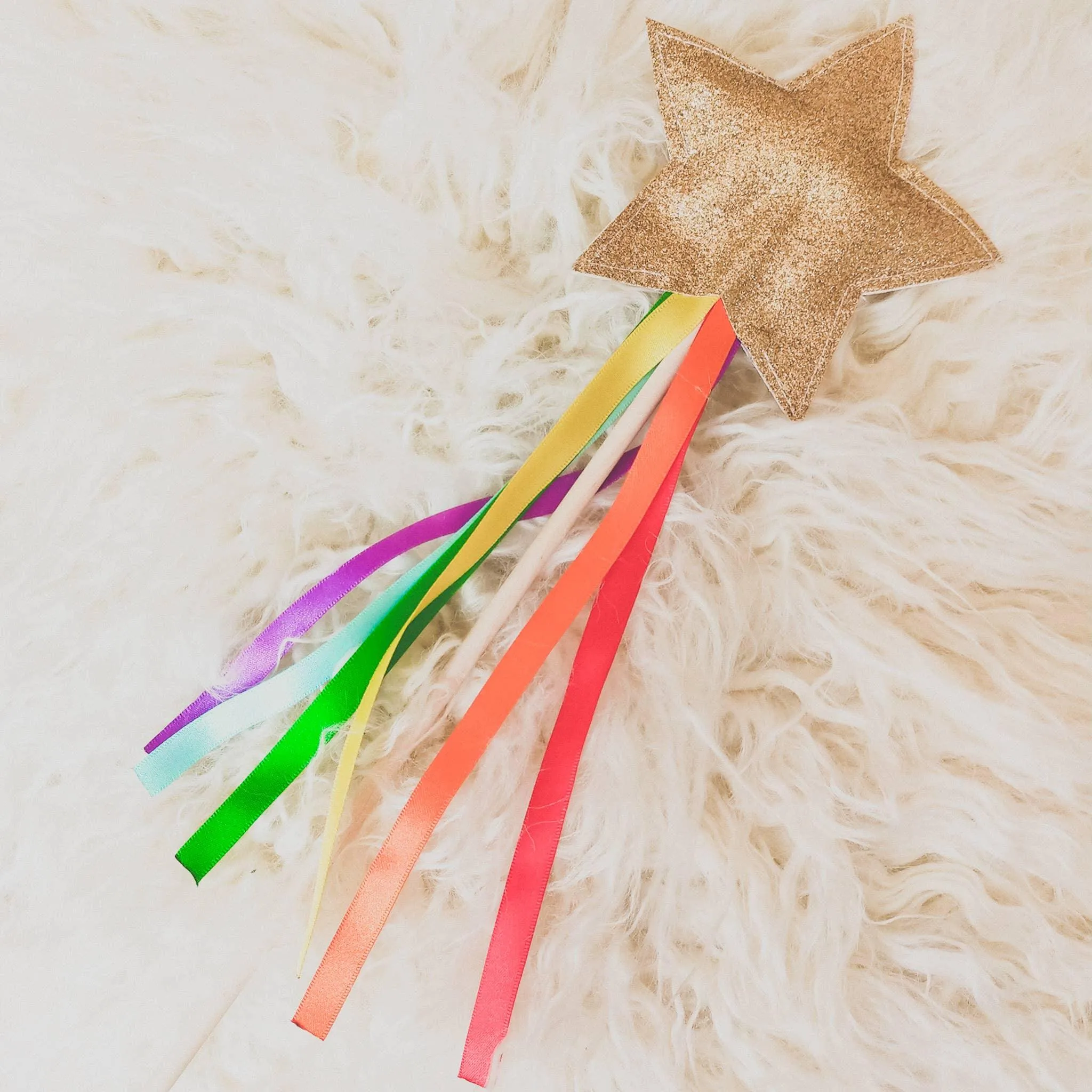 Gold Rainbow Glitter Magic Wand