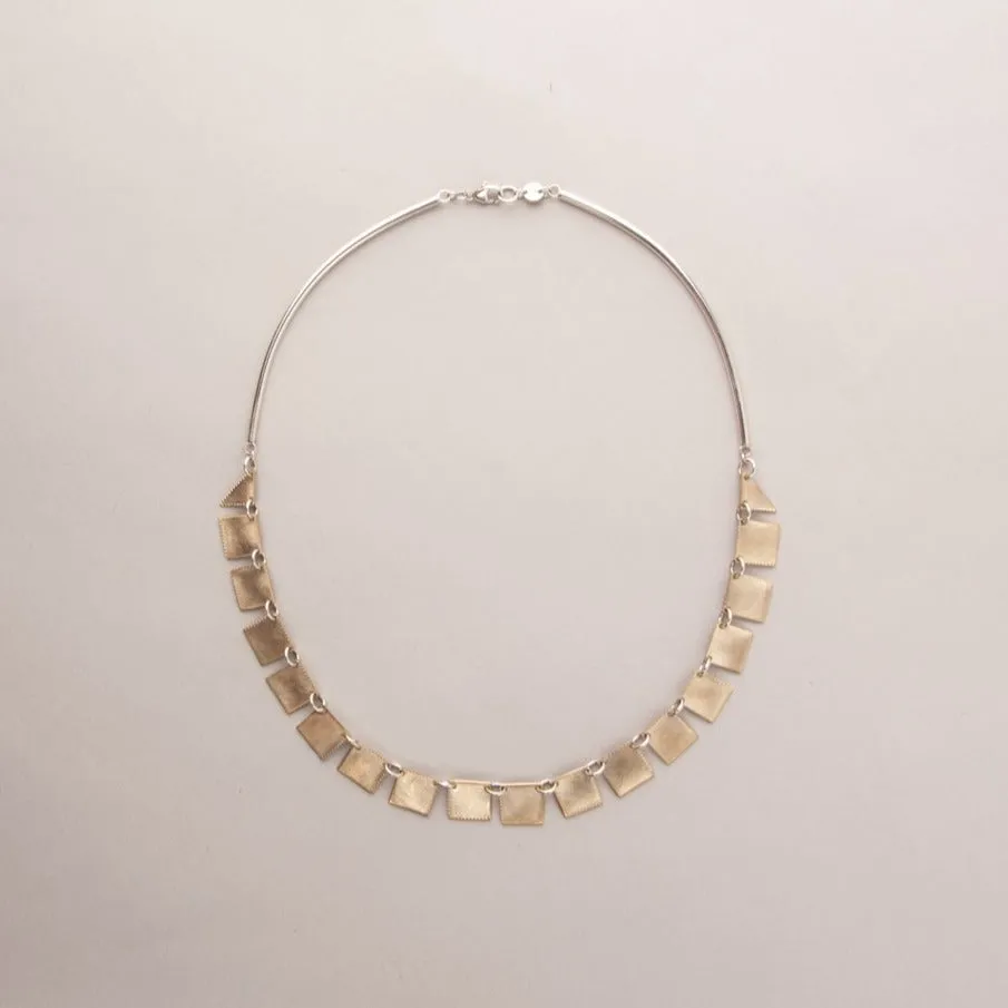 GOLD SQUARE COLLAR NECKLACE