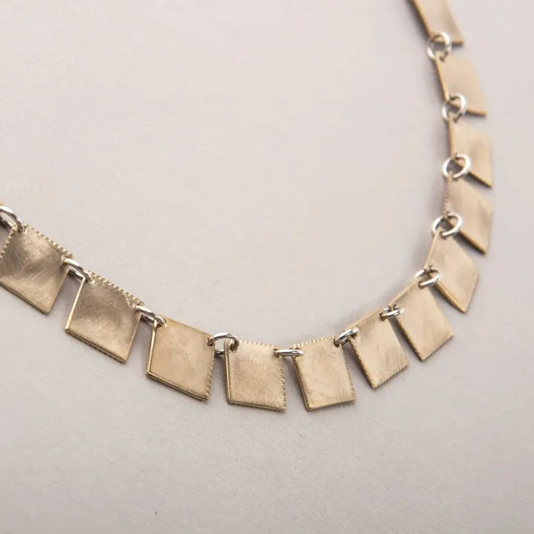 GOLD SQUARE COLLAR NECKLACE