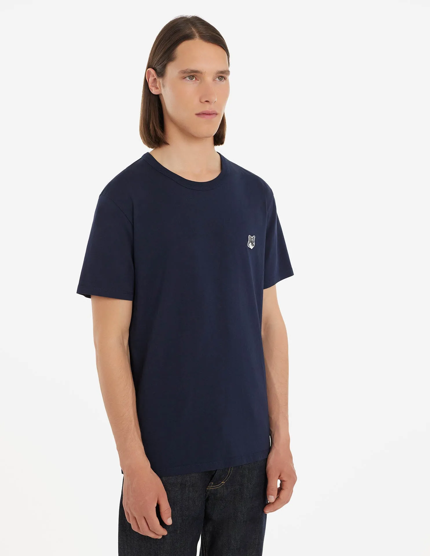 Grey Fox Head Patch Classic Tee-shirt Navy