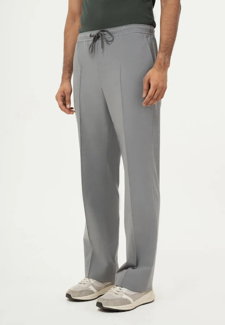 Grey Pintuck Baggy Fit Drawstring Pants (Ali Fazal x Elle)