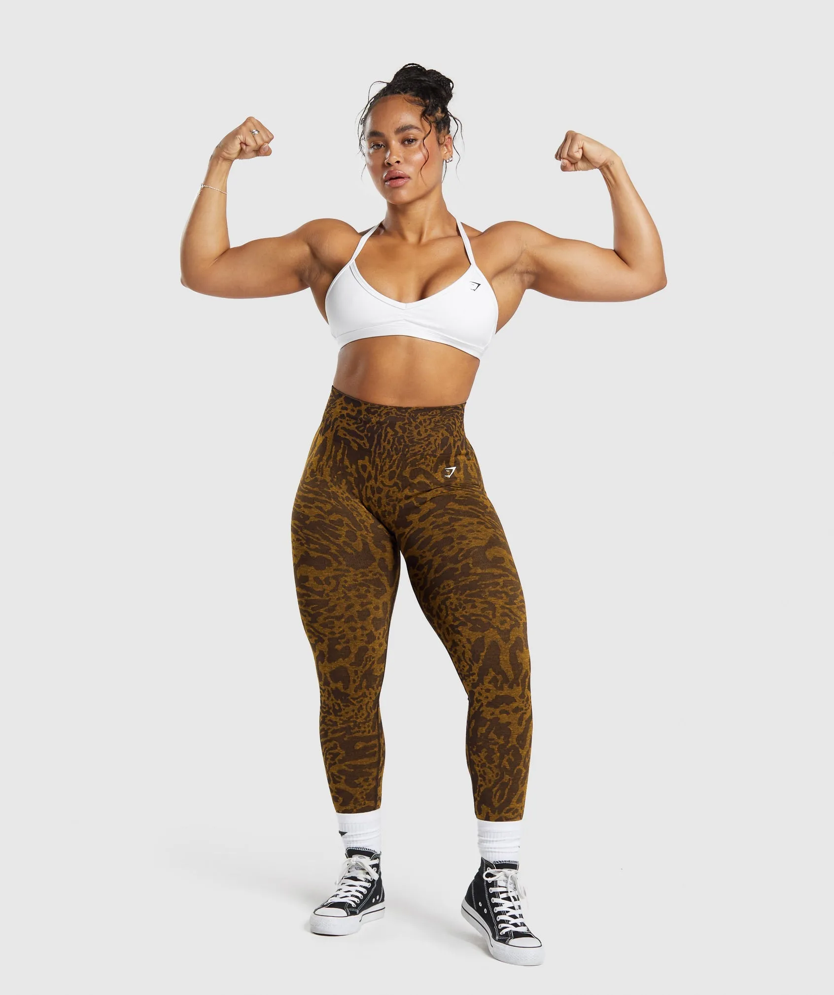 Gymshark Adapt Safari Seamless Leggings - Archive Brown/Burnt Yellow