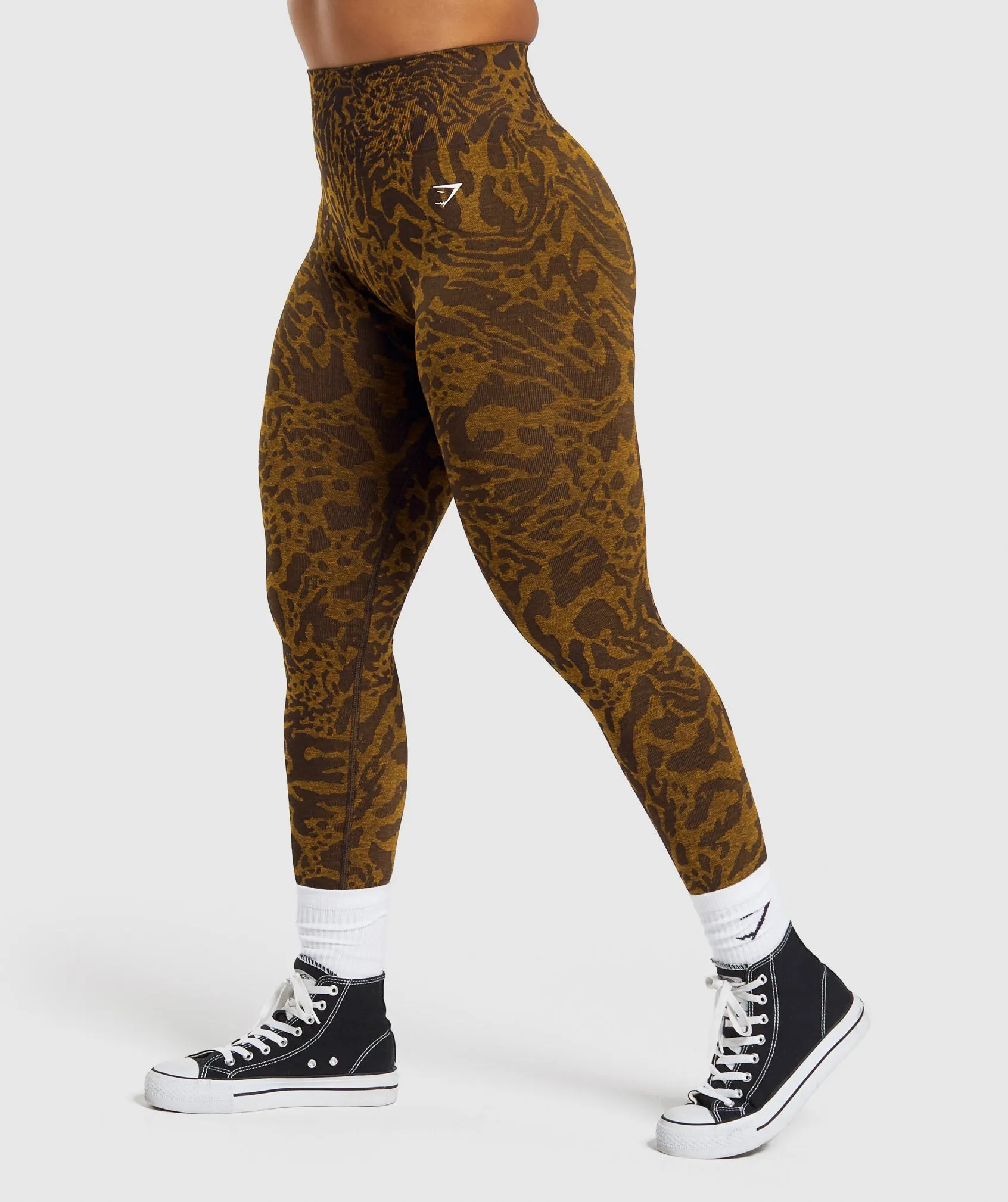 Gymshark Adapt Safari Seamless Leggings - Archive Brown/Burnt Yellow