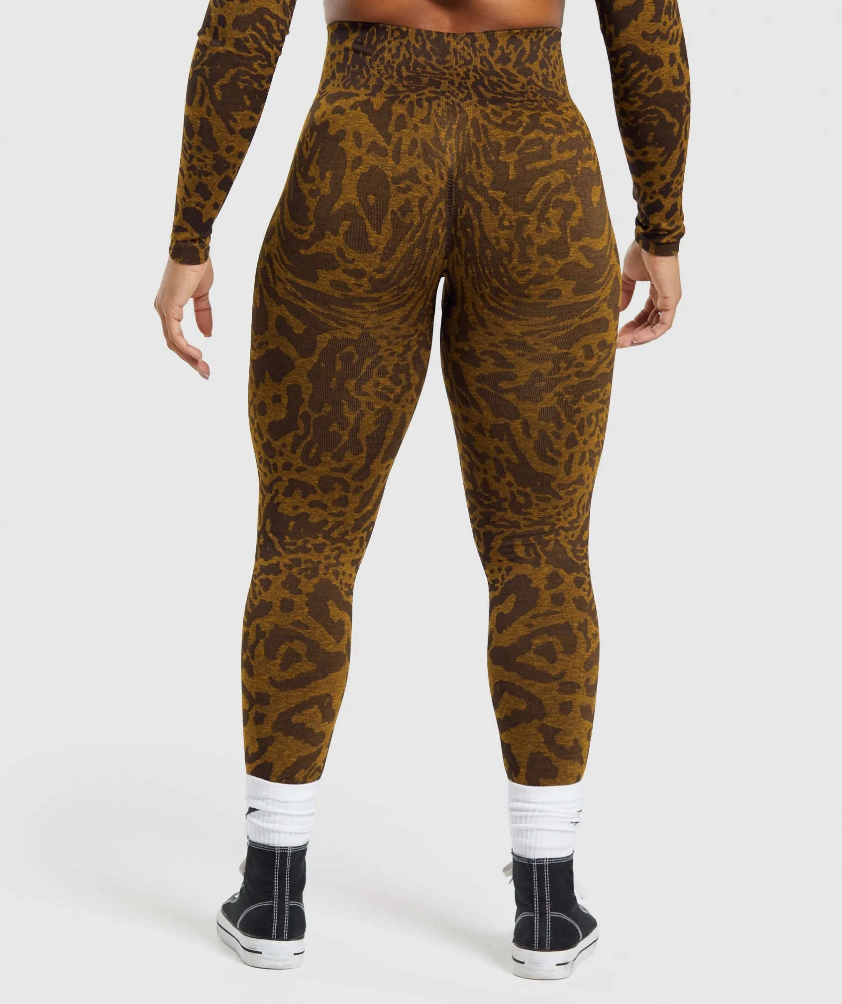 Gymshark Adapt Safari Seamless Leggings - Archive Brown/Burnt Yellow