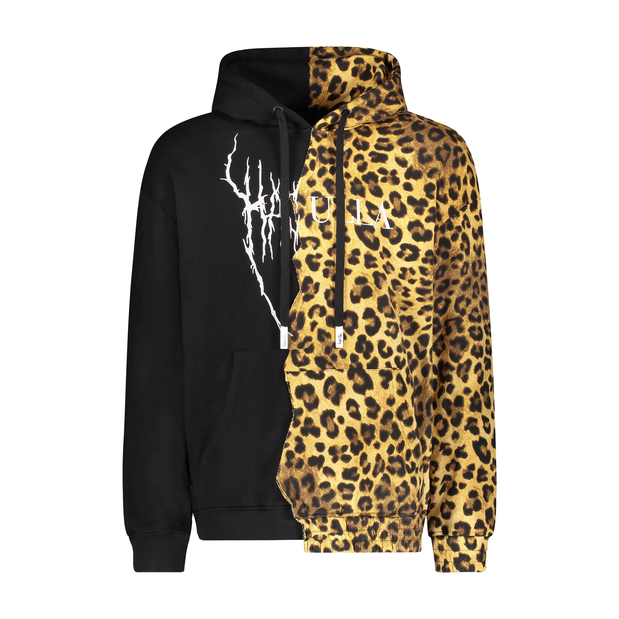 HALF ANIMAL HOODIE BLACK/LEOPARD