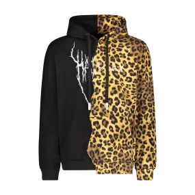 HALF ANIMAL HOODIE BLACK/LEOPARD