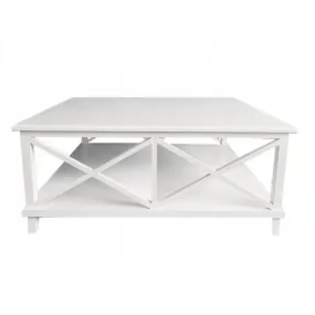 Hamptons Style White Coffee Table Square