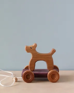 Handmade Wooden Dog Pull Toy