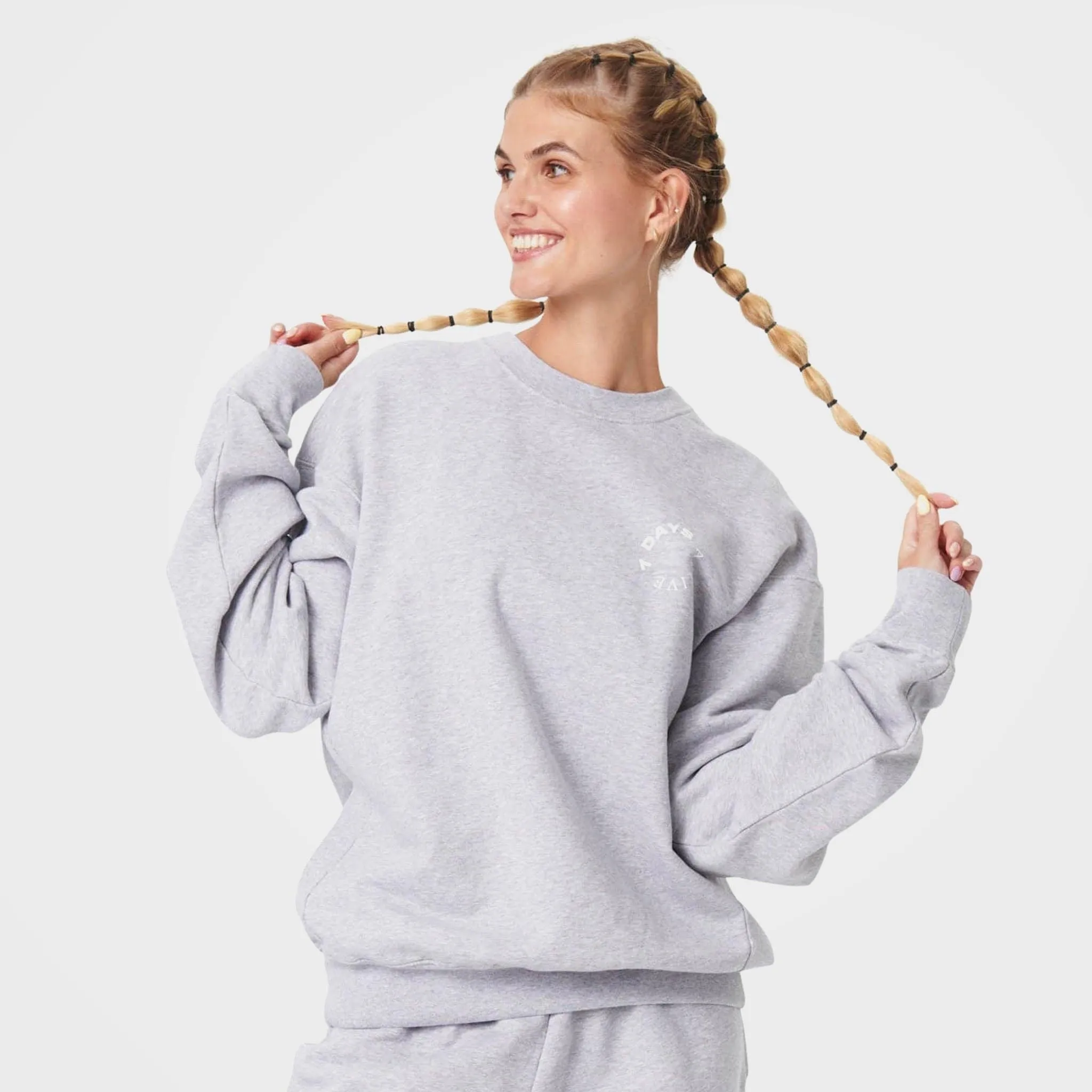 Heather Grey Organic Cotton Sweatshirt by 7Days Active