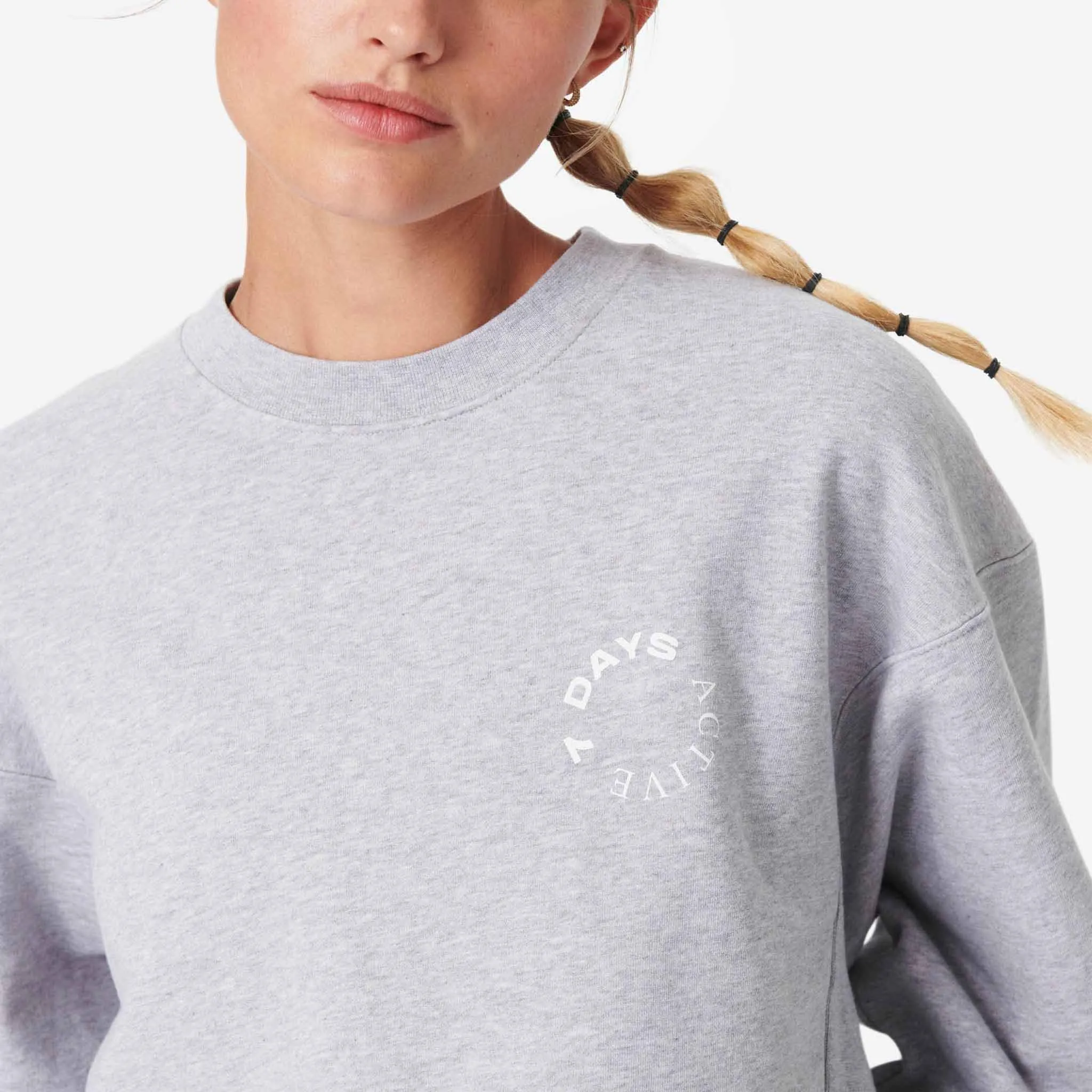 Heather Grey Organic Cotton Sweatshirt by 7Days Active