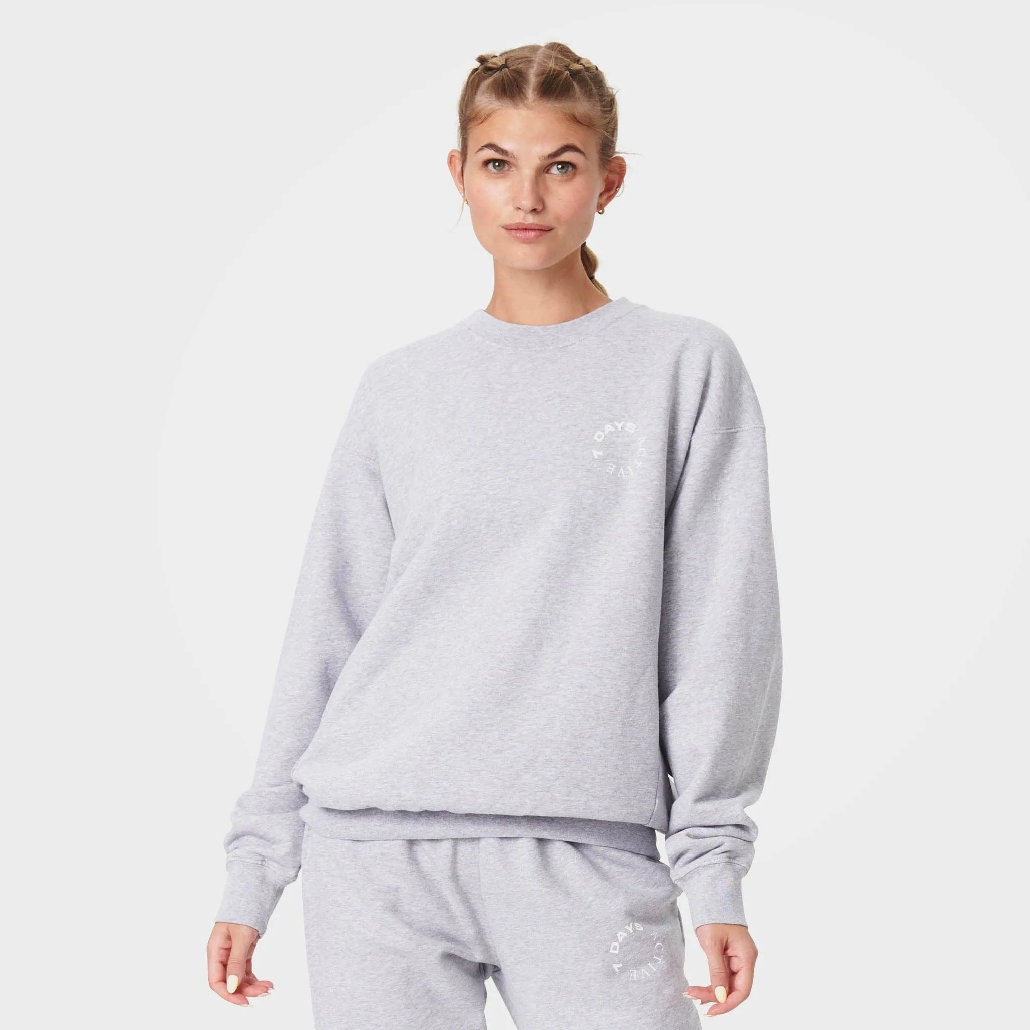 Heather Grey Organic Cotton Sweatshirt by 7Days Active