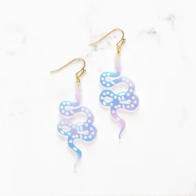 Holographic Snake Earrings