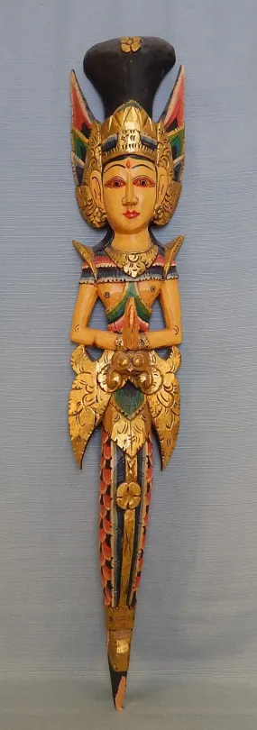 Indonesian Wall Art Figure - Very Good Condition as Noted