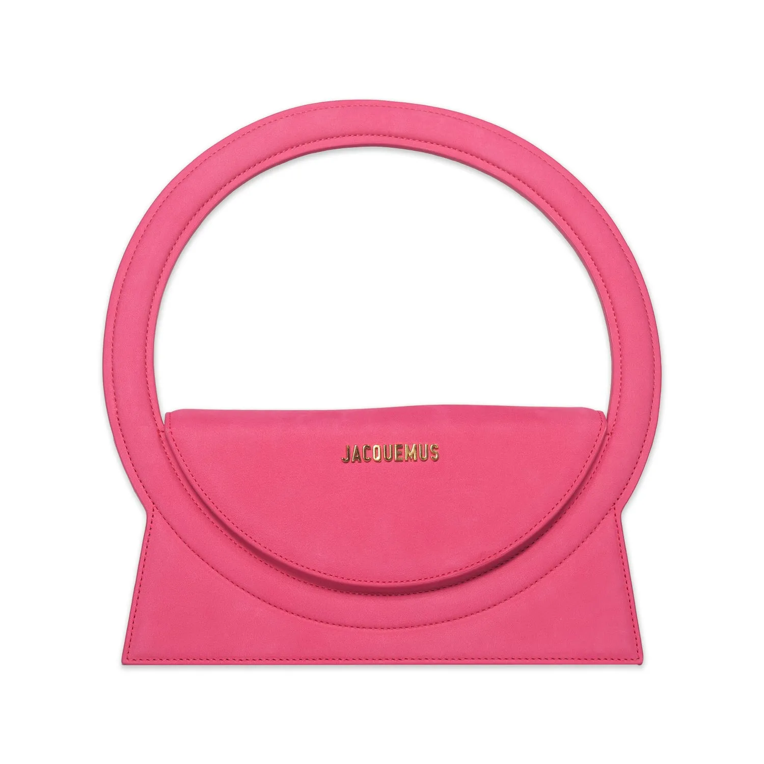 JACQUEMUS LE SAC ROND HANDBAG IN DARK PINK