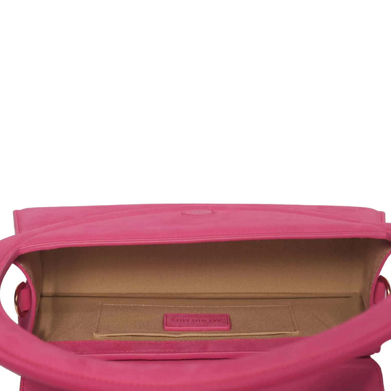 JACQUEMUS LE SAC ROND HANDBAG IN DARK PINK