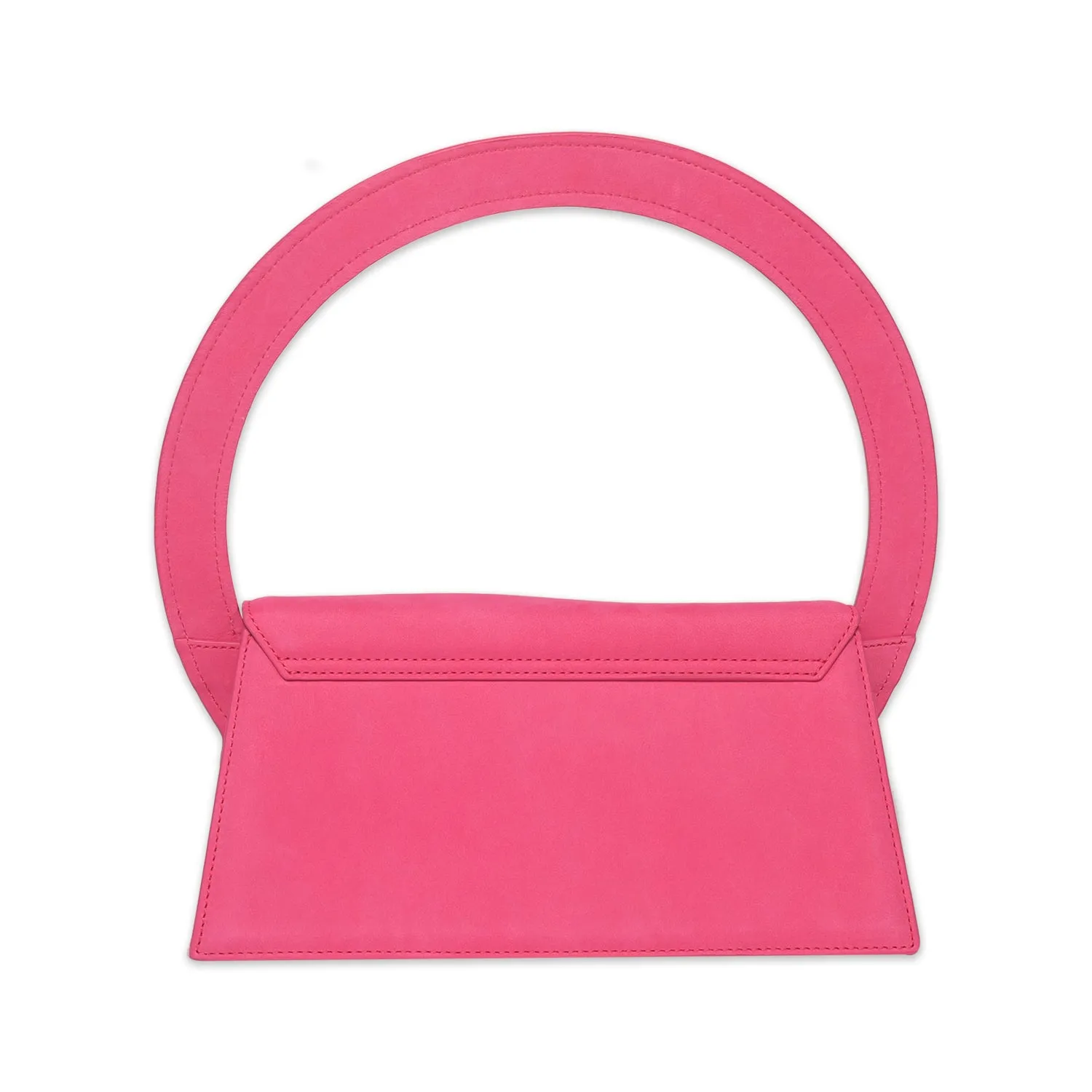 JACQUEMUS LE SAC ROND HANDBAG IN DARK PINK