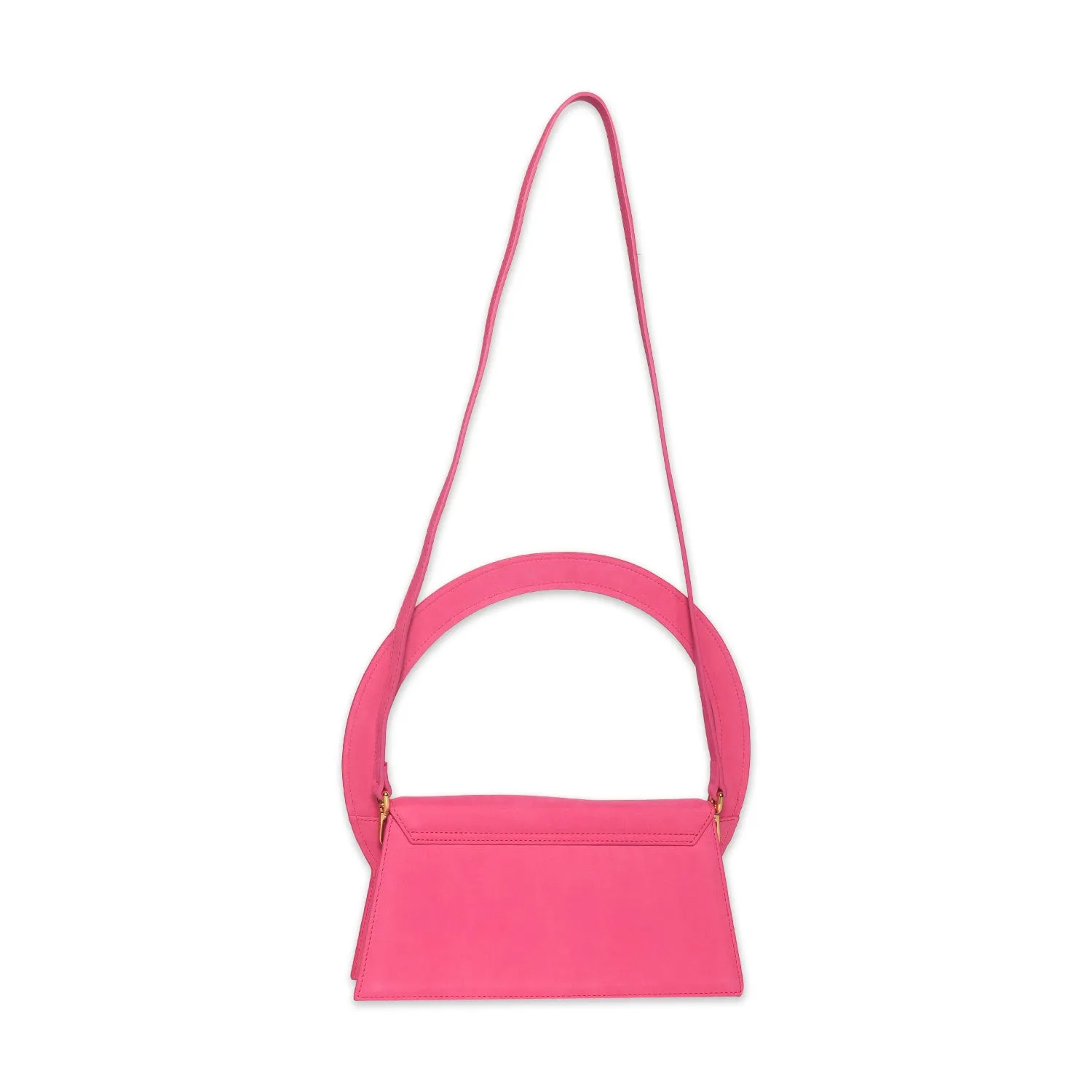 JACQUEMUS LE SAC ROND HANDBAG IN DARK PINK