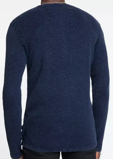 John Varvatos Memphis Waffle Henley, Navy