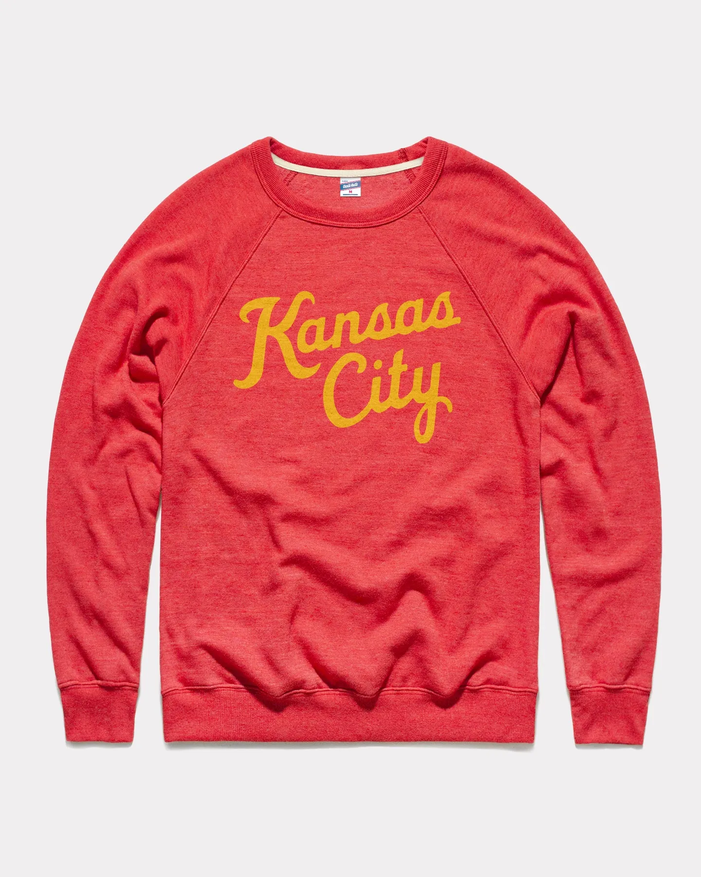 Kansas City Script Stacked Red Crewneck