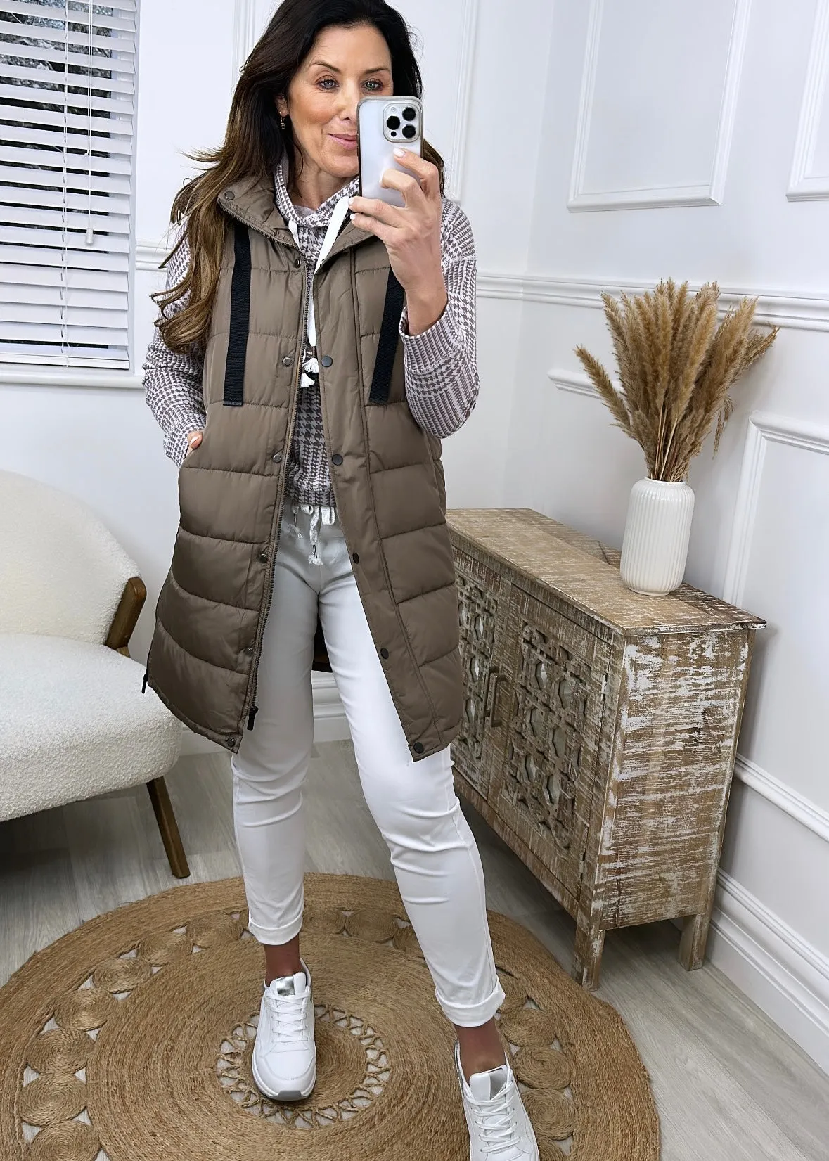 Kehlani Taupe Padded Gilet