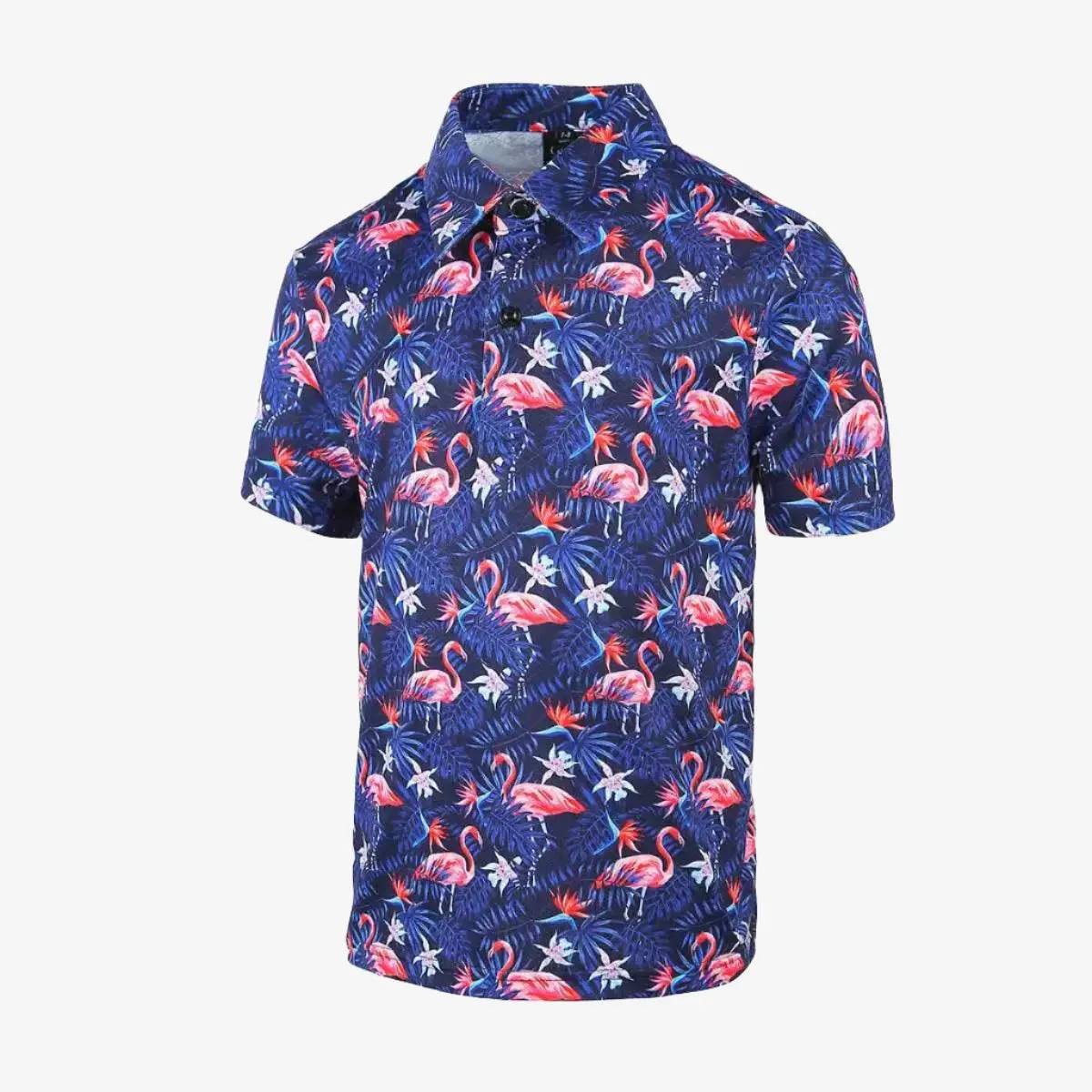 KIDS Flowers & Flamingo's Cool Tech Performance Golf Polo