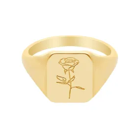 La Vie En Rose Signet Ring