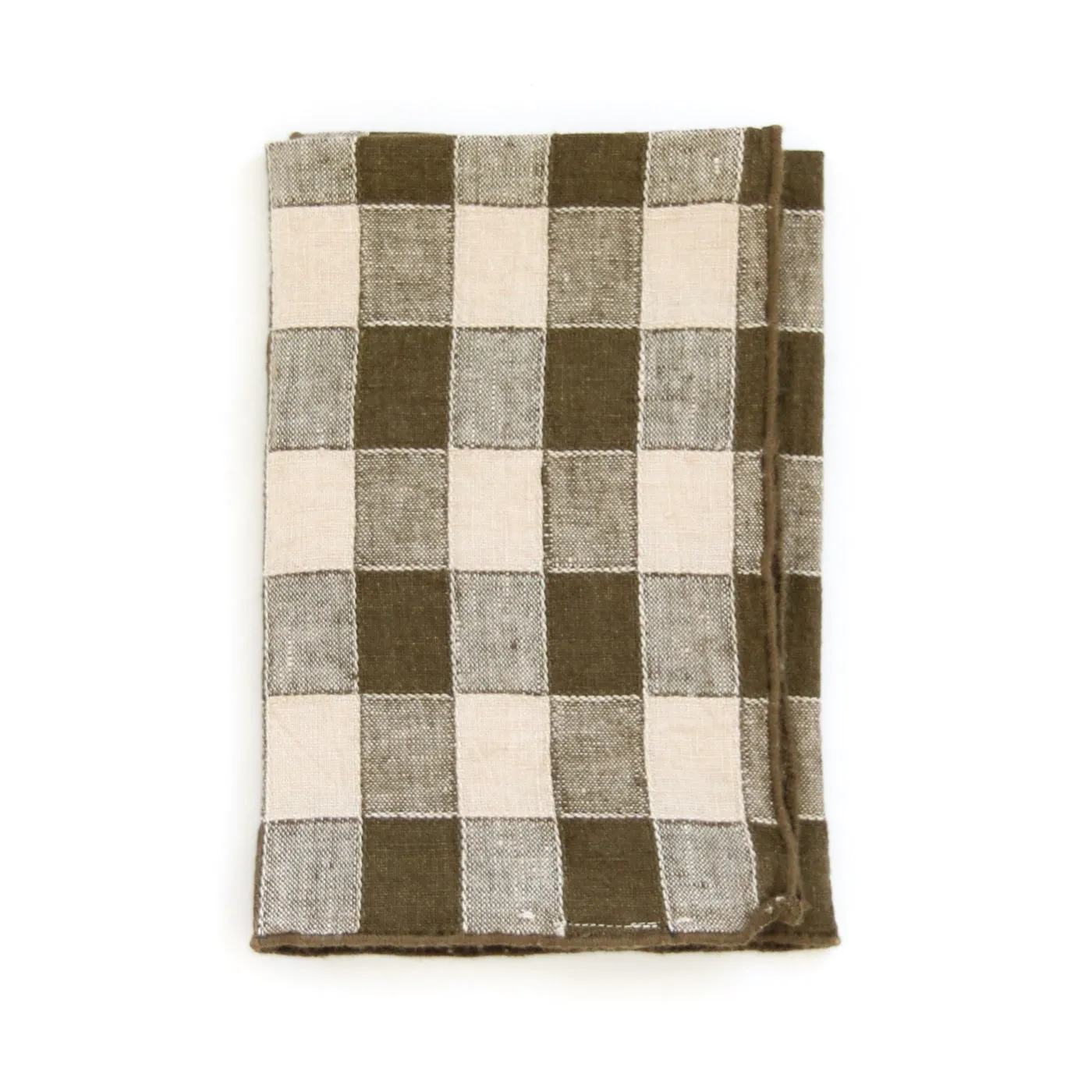 Laurier Gingham Napkin, Olive Green