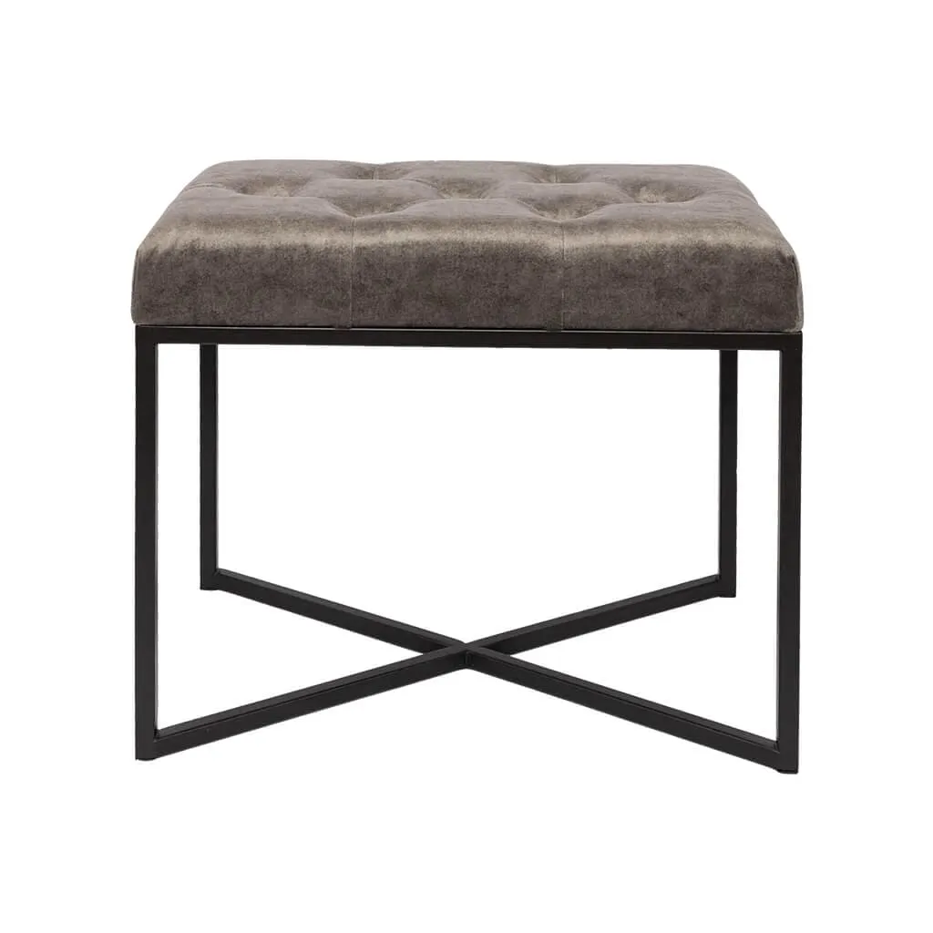 Legacy Charcoal Grey Black Base Single Ottoman