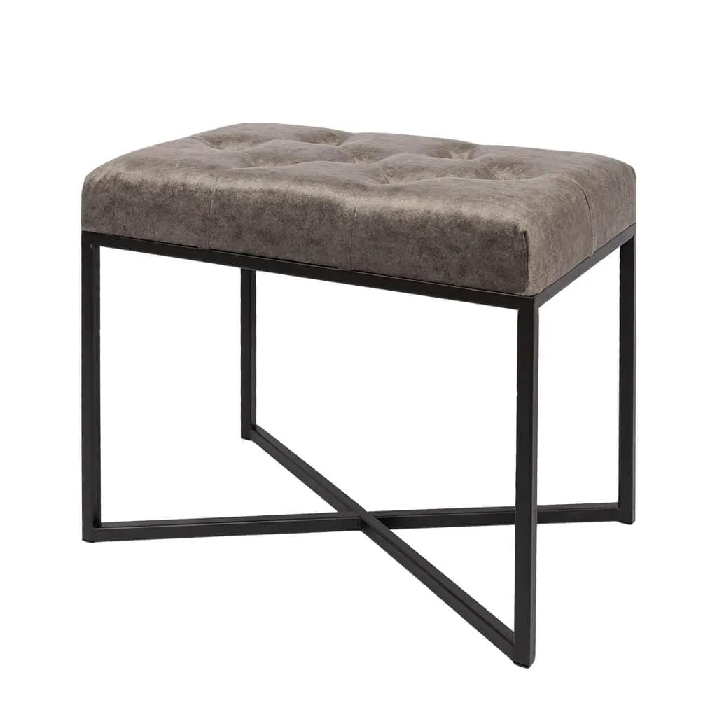 Legacy Charcoal Grey Black Base Single Ottoman