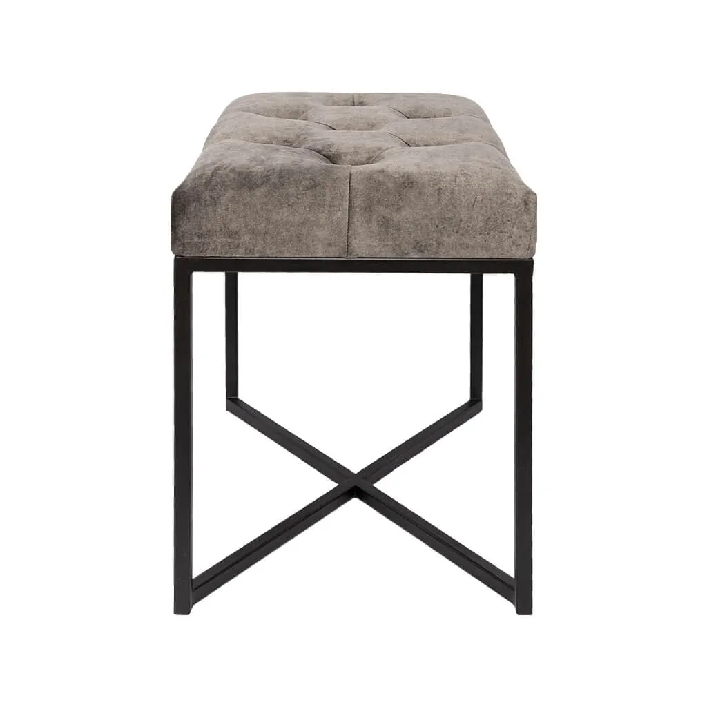 Legacy Charcoal Grey Black Base Single Ottoman