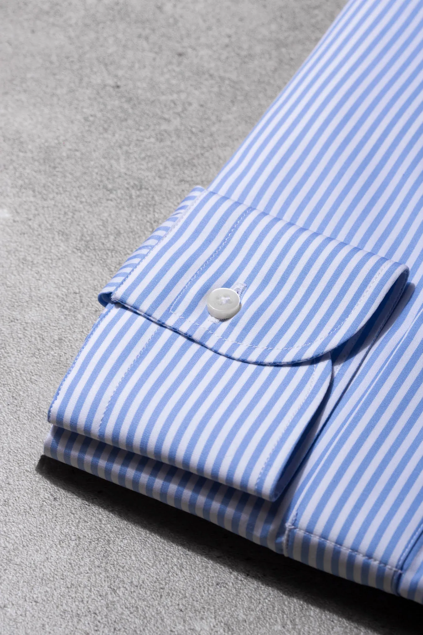 Light blue striped popover shirt - Made in Italy