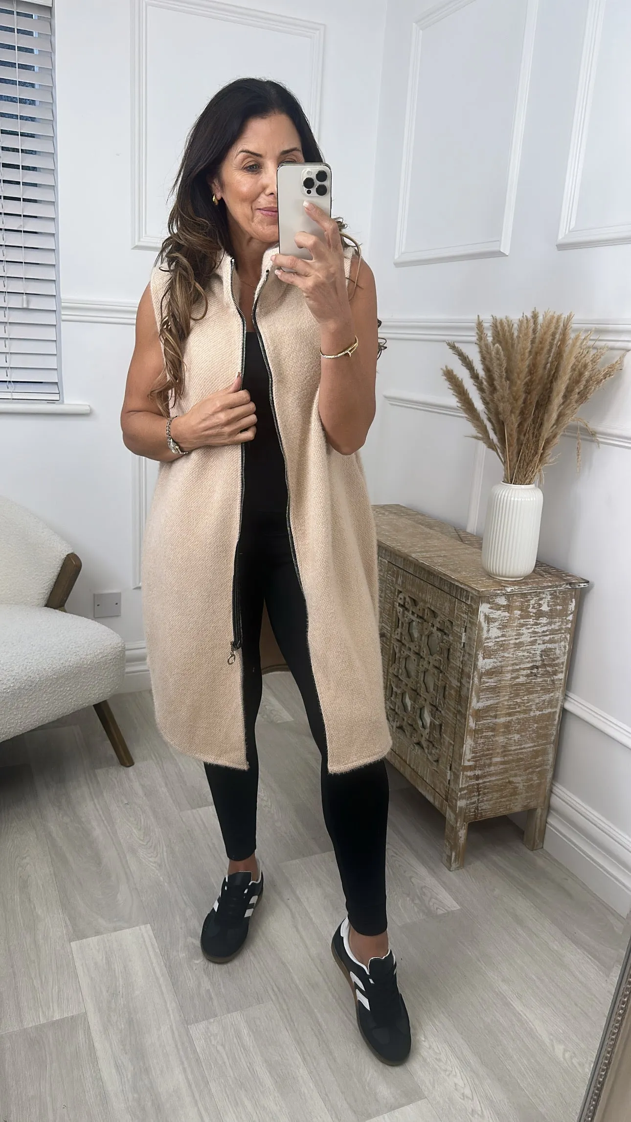 Maria Beige Duster Gilet