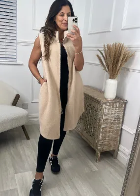 Maria Beige Duster Gilet