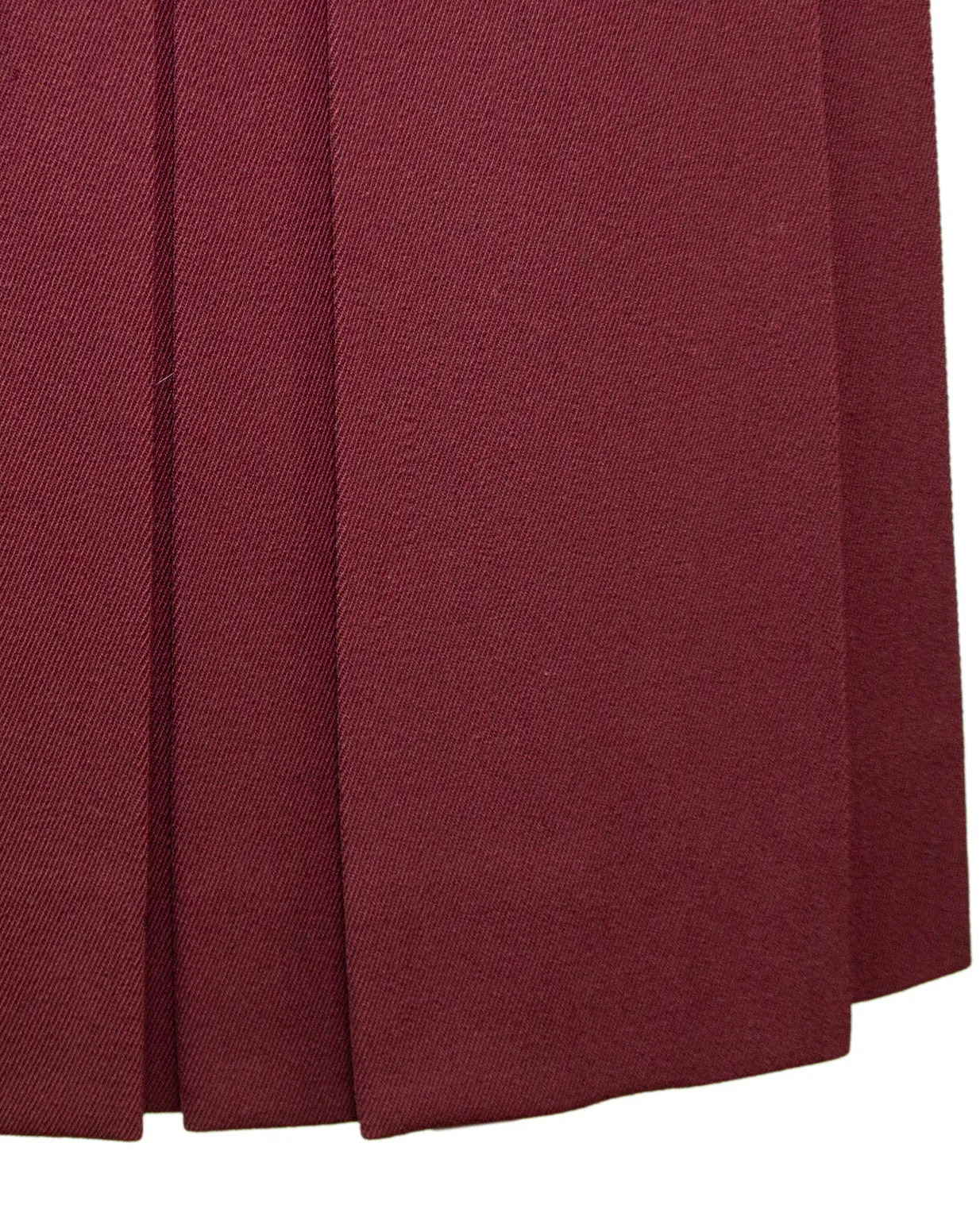 Maroon Cardigan and Skirt Ensemble