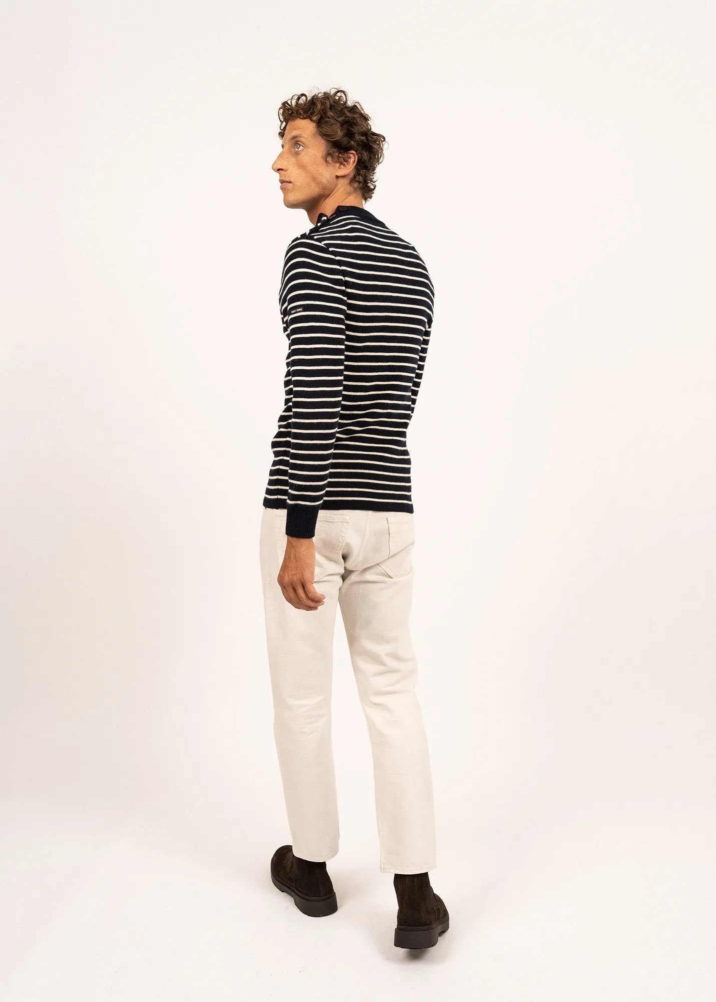 Matelot authentic striped sailor jumper - slim fit, in pure new wool (MARINE/ECRU)