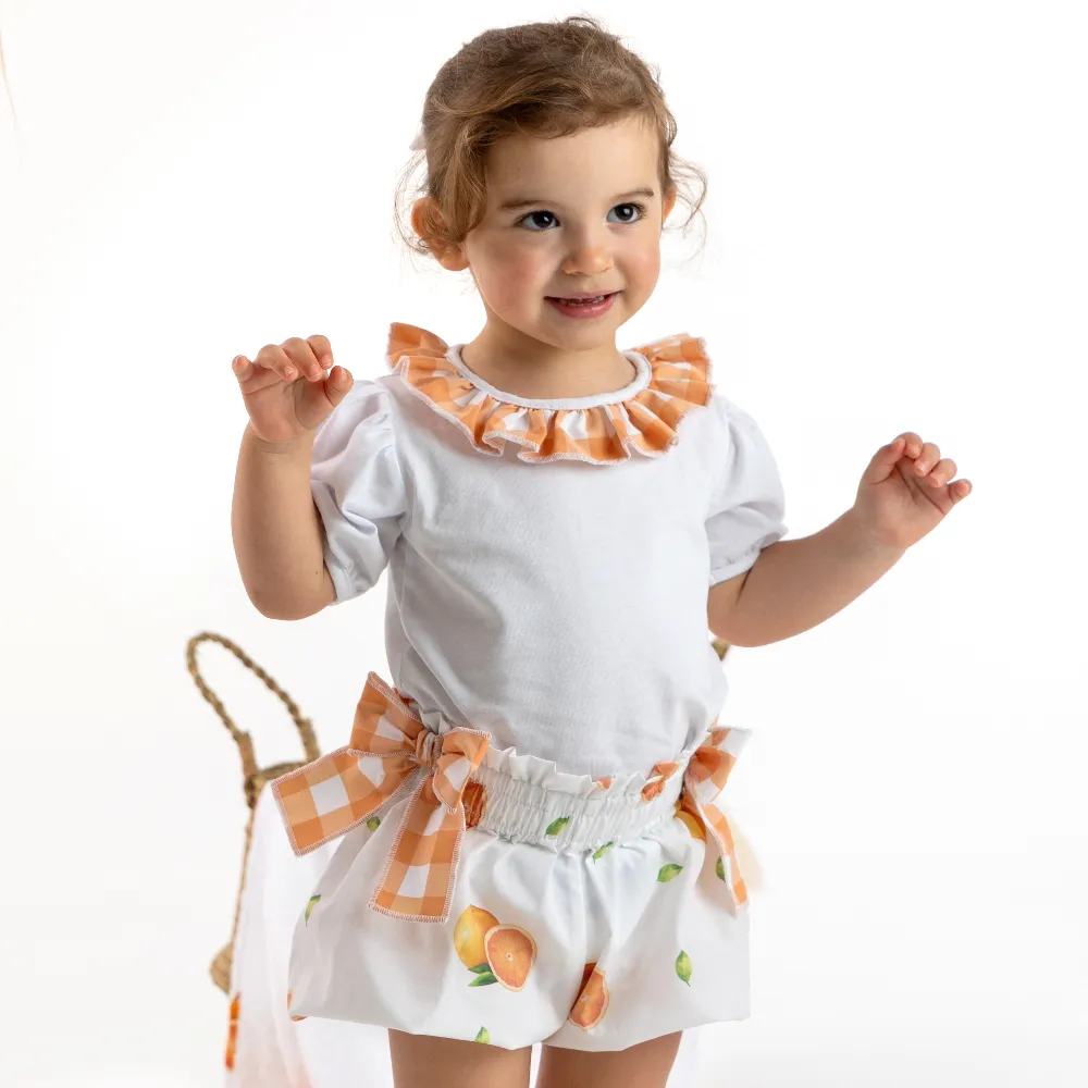 Meia Pata Girls Oranges Bubbly Shorts & T-shirt