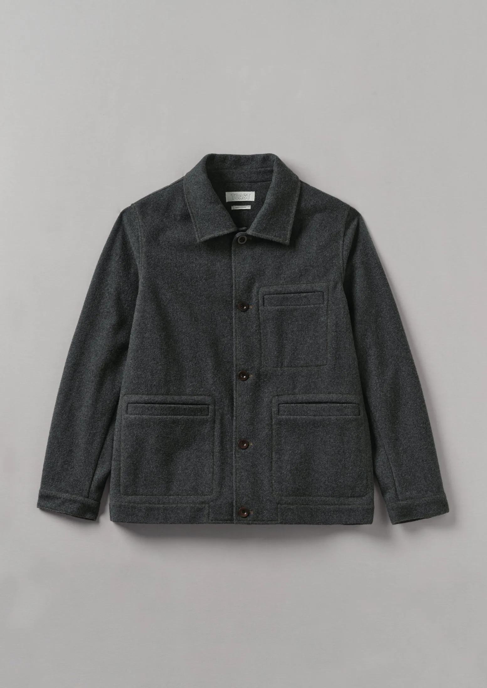 Melton Wool Blend Chore Jacket | Charcoal