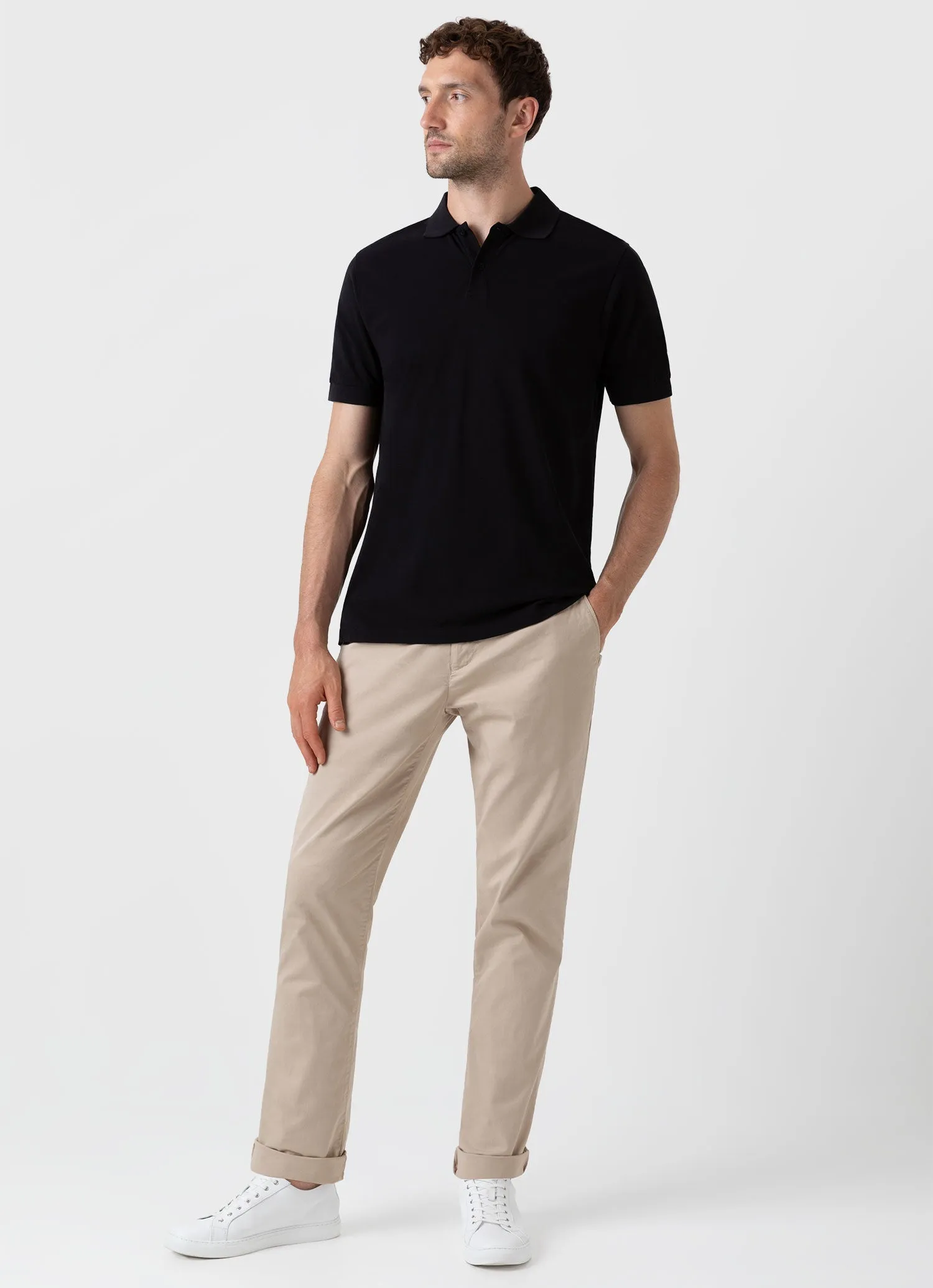 Men's Piqué Polo Shirt in Black