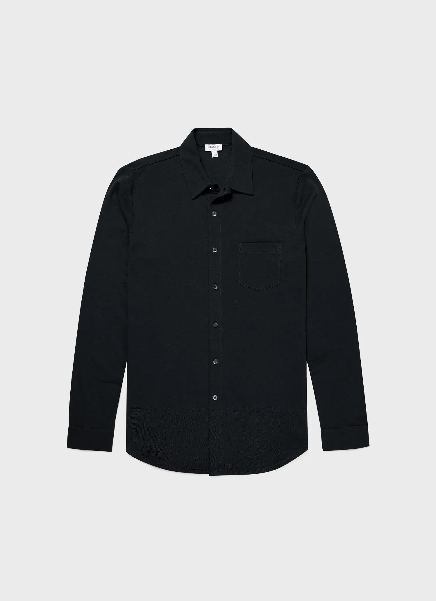 Men's Piqué Shirt in Black