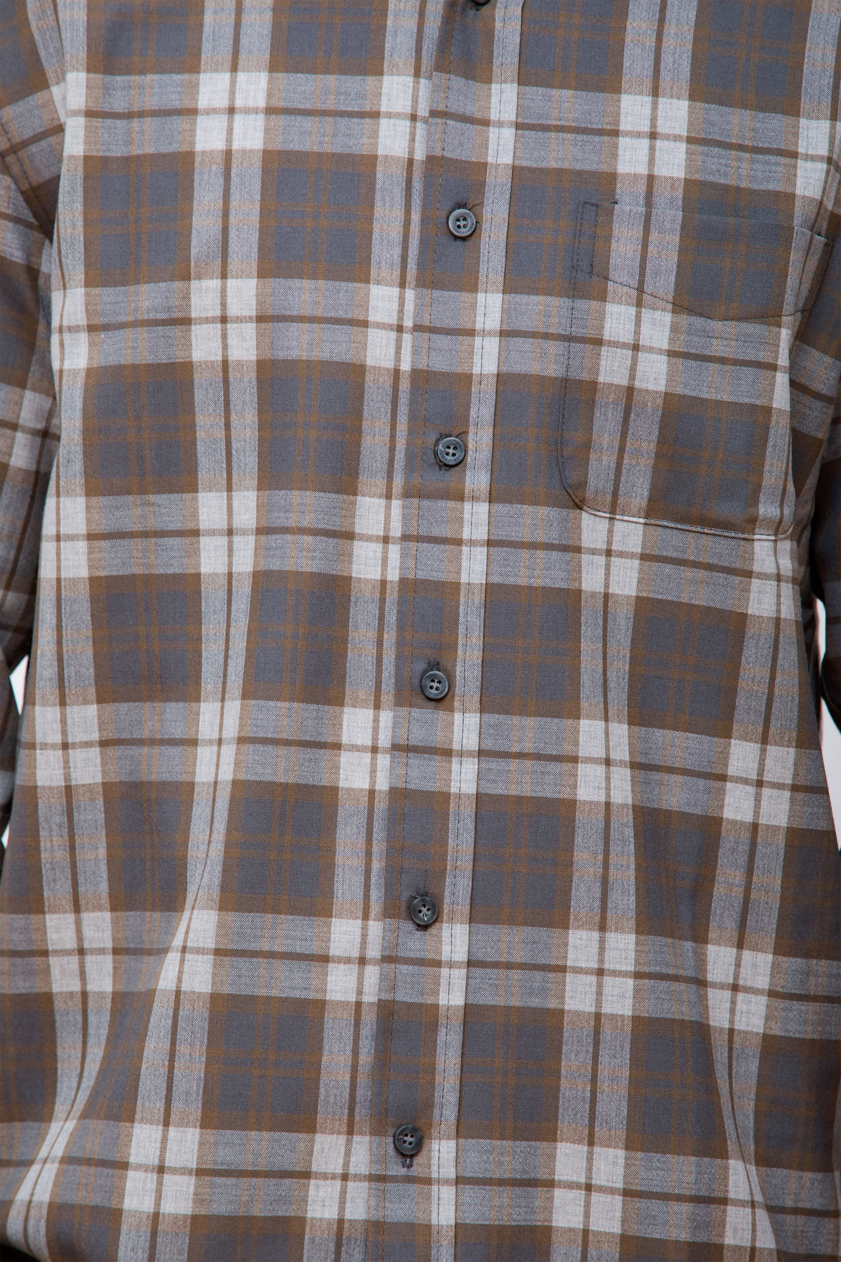 Merino Lodge Shirt Olive/Grey Mix Plaid