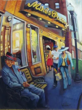 MIKE'S PASTRY by Marie Fischer - North End Boston Figurative Painting