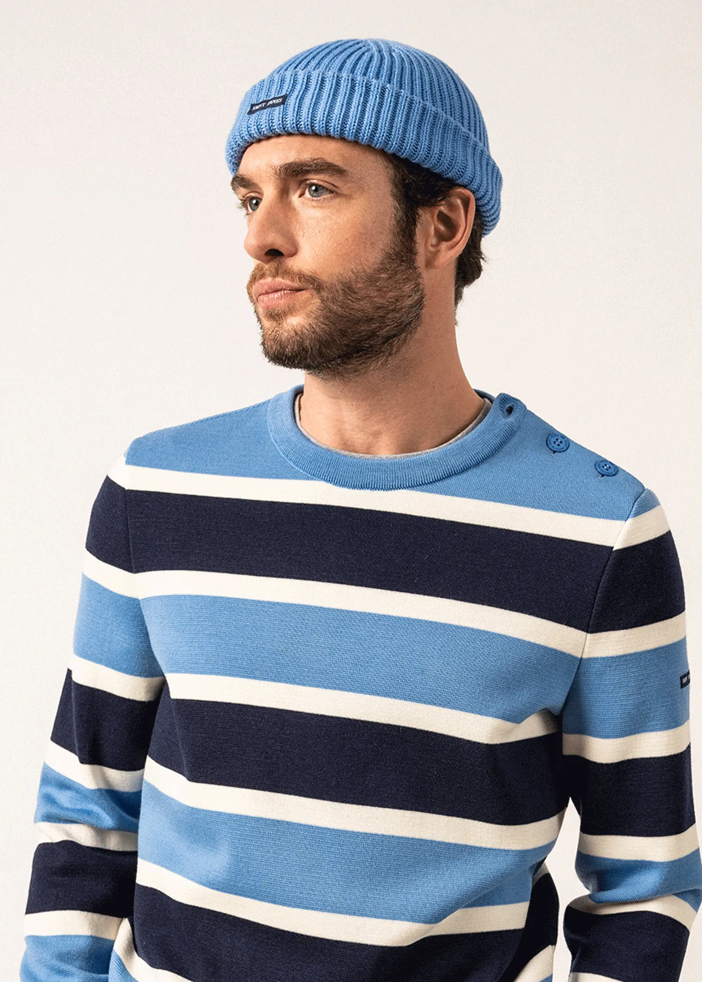 Miki sailor cap with turn-up, - in wool (OXYGENE)