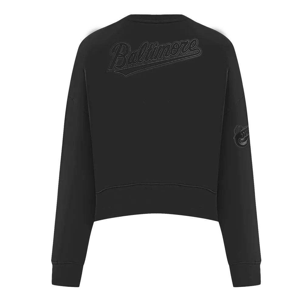 MLB BALTIMORE ORIOLES NEUTRAL WOMEN'S CREWNECK (BLACK)