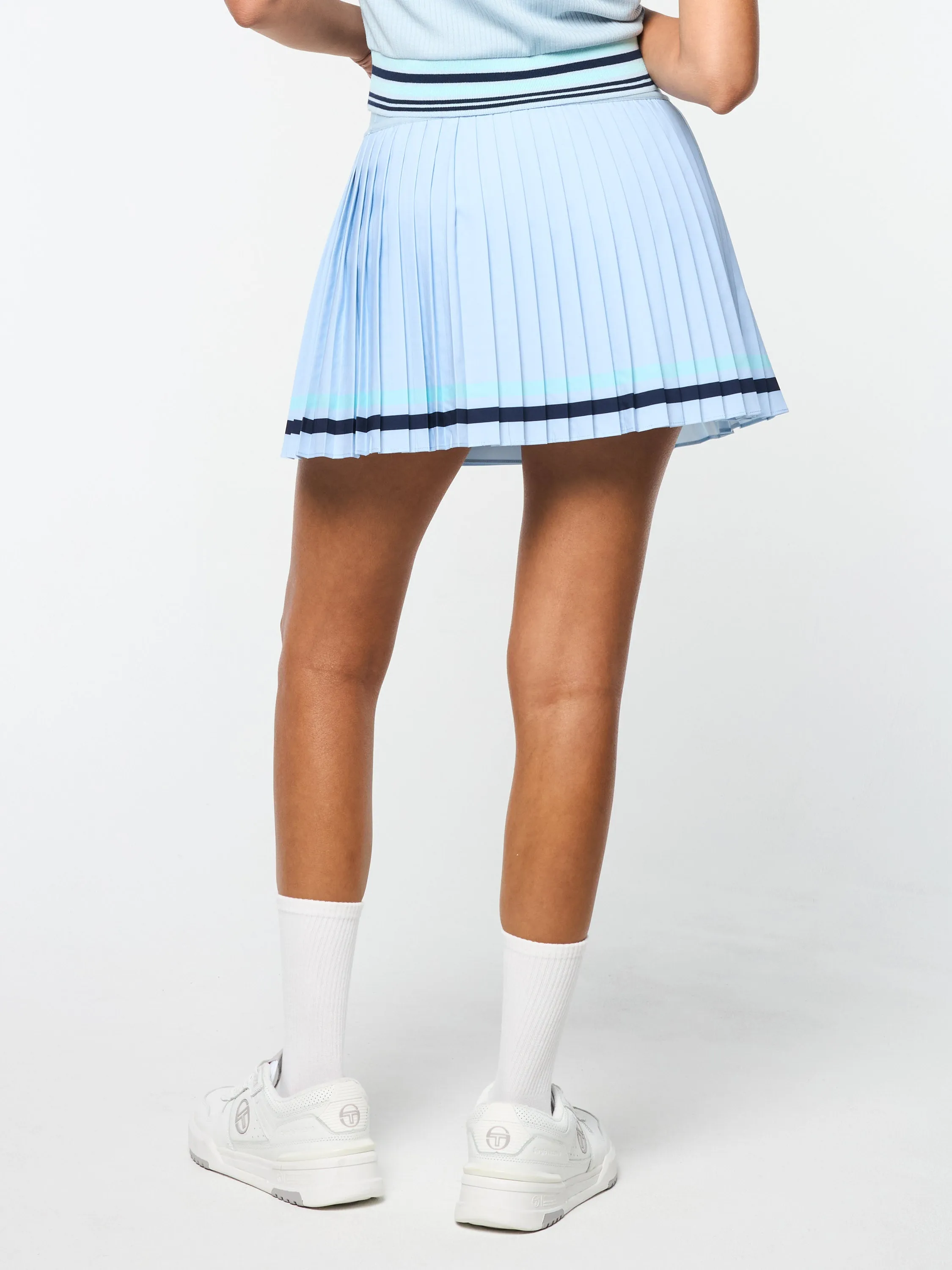 Noale Tennis Wrap Skirt- Celestial Blue