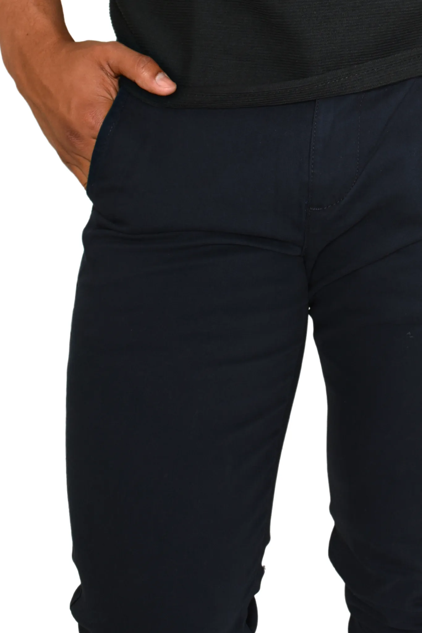 Pantalón Gabardina Corte Slim Azul Marino