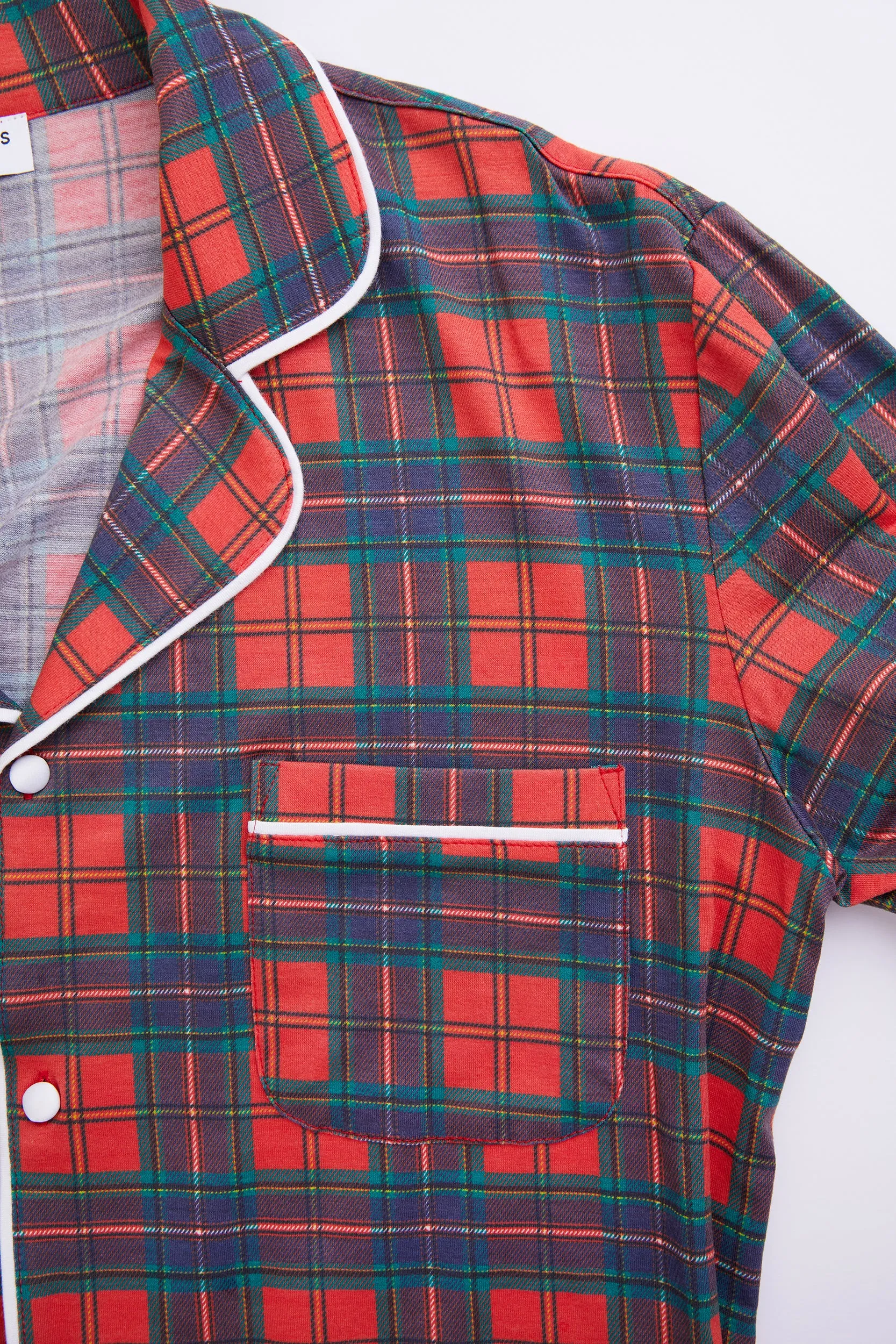 Personalised Christmas Mens Button Down Pyjama set - Tartan