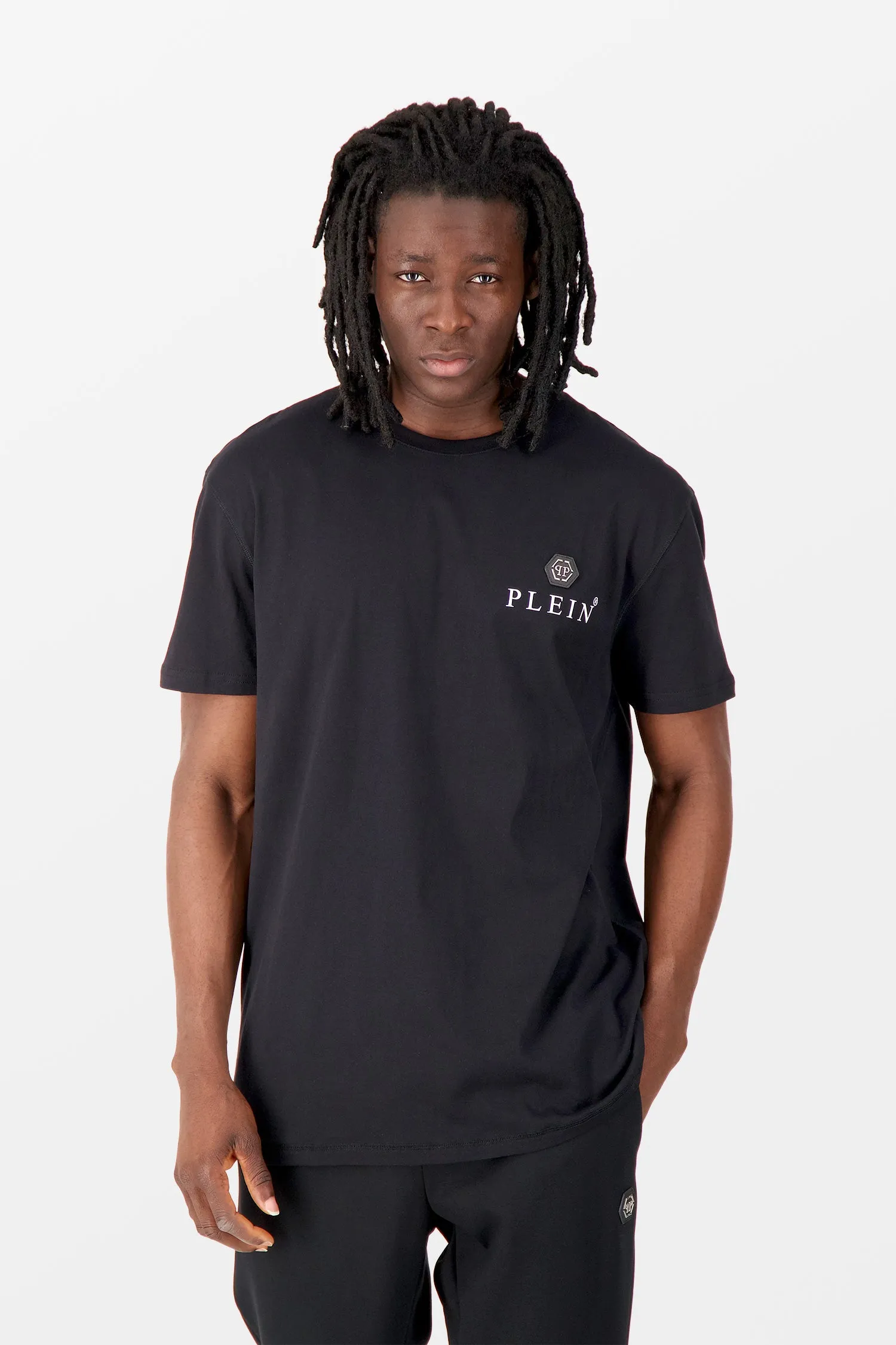 Philipp Plein Black Round Neck SS Iconic Plein T-Shirt